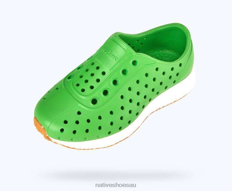 Footwear Native Shoes Robbie Sugarlite Grasshopper Green/ Shell White/ Mash Speckle Rubber Kids 4DD0152