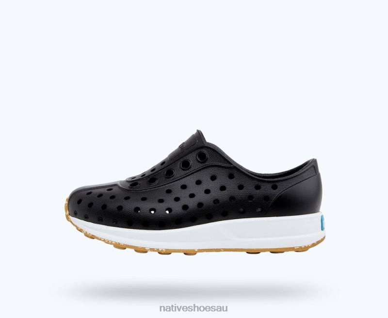 Footwear Native Shoes Robbie Sugarlite Jiffy Black/ Shell White/ Mash Speckle Rubber Kids 4DD0186 - Click Image to Close