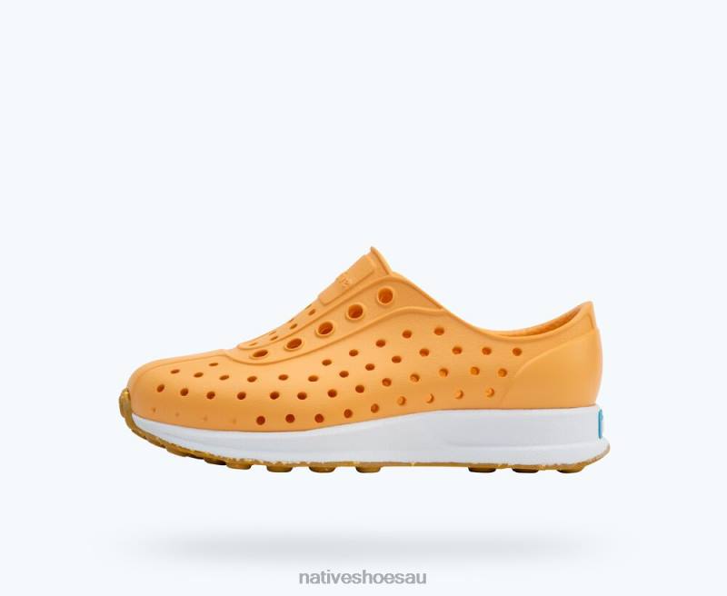 Footwear Native Shoes Robbie Sugarlite Papaya Orange/ Shell White/ Mash Speckle Rubber Kids 4DD0187 - Click Image to Close