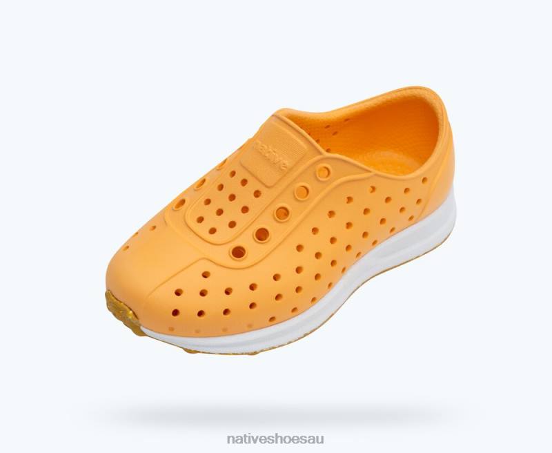 Footwear Native Shoes Robbie Sugarlite Papaya Orange/ Shell White/ Mash Speckle Rubber Kids 4DD0187