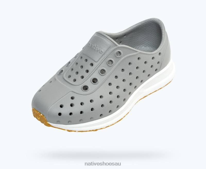 Footwear Native Shoes Robbie Sugarlite Pigeon Grey/ Shell White/ Mash Speckle Rubber Kids 4DD0151