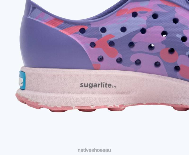 Footwear Native Shoes Robbie Sugarlite Print Haze Purple/ Lint Pink/ Dazzle EuCamo/ Princess Speckle Rubber Kids 4DD0215