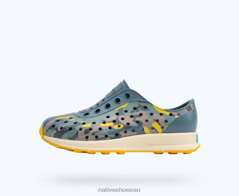Footwear Native Shoes Robbie Sugarlite Print Weather Grey/ Bone White/ Freesia Eucamo/ Freesia Speckle Rubber Kids 4DD0199