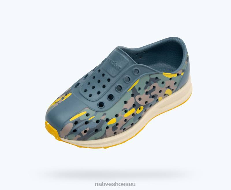 Footwear Native Shoes Robbie Sugarlite Print Weather Grey/ Bone White/ Freesia Eucamo/ Freesia Speckle Rubber Kids 4DD0199