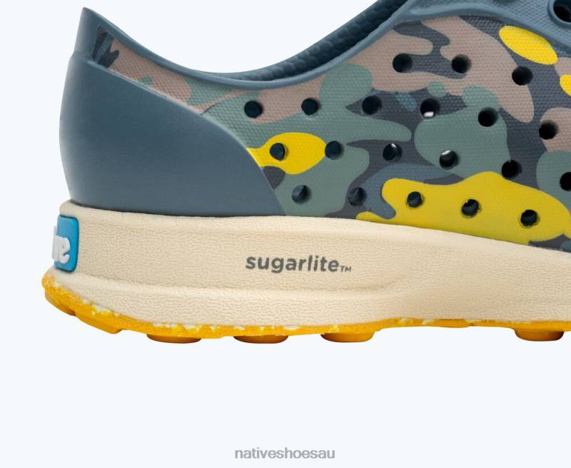 Footwear Native Shoes Robbie Sugarlite Print Weather Grey/ Bone White/ Freesia Eucamo/ Freesia Speckle Rubber Kids 4DD0199
