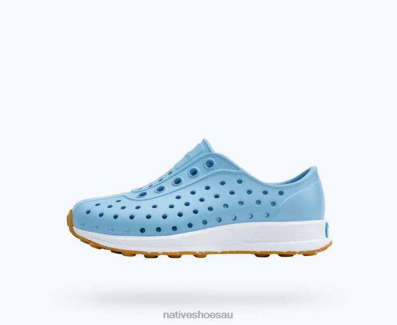 Footwear Native Shoes Robbie Sugarlite Sky Blue/ Shell White/ Mash Speckle Rubber Kids 4DD0165