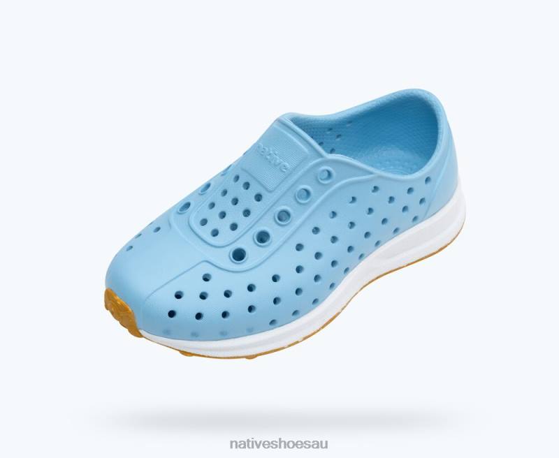 Footwear Native Shoes Robbie Sugarlite Sky Blue/ Shell White/ Mash Speckle Rubber Kids 4DD0165