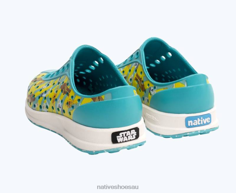 Footwear Native Shoes Robbie Sugarlite Star Wars Print Glacier Green/ Shell White/ Lightside Block/ Glacier Speckle Rubber Kids 4DD0227