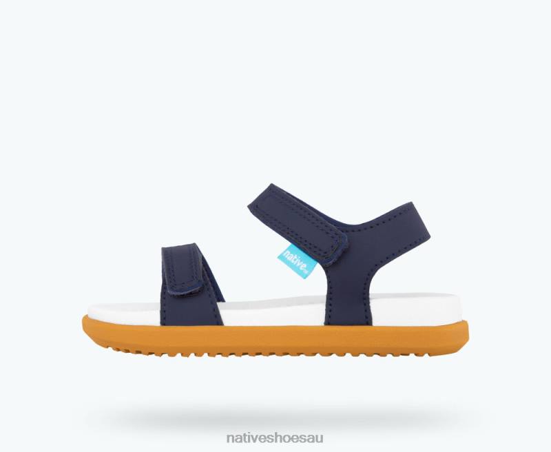 Footwear Native Shoes Charley Regatta Blue/ Shell White/ Toffee Brown Kids 4DD099
