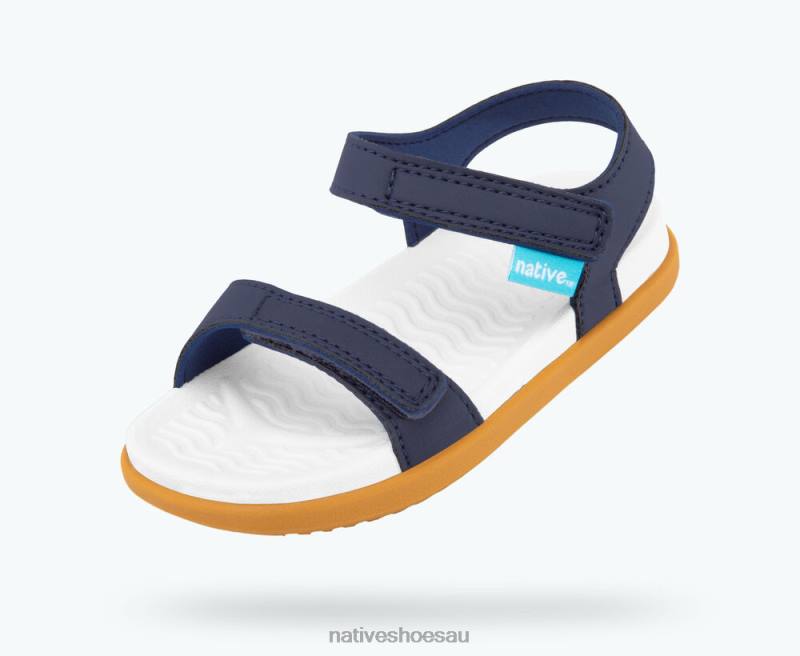 Footwear Native Shoes Charley Regatta Blue/ Shell White/ Toffee Brown Kids 4DD099