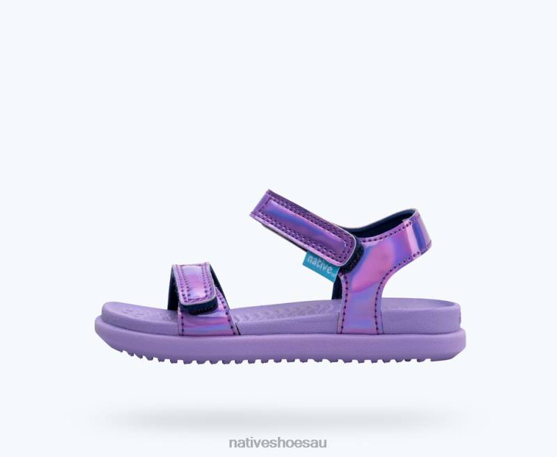 Footwear Native Shoes Charley Sugarlite Hologram Healing Hologram/ Healing Purple Kids 4DD0112