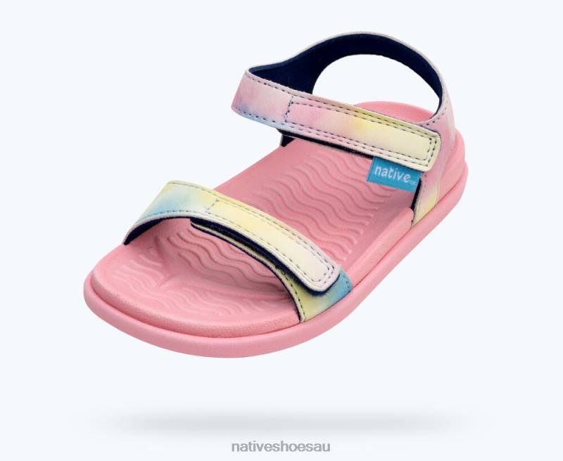 Footwear Native Shoes Charley Sugarlite Print Princess Pink/ Pastel Tie Dye Kids 4DD0110