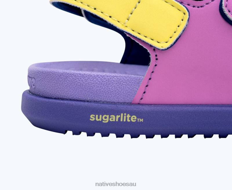 Footwear Native Shoes Frankie Sugarlite Dazzle Pink/ Healing Purple/ Haze Purple/ Morning Winterberry Strap Kids 4DD0107