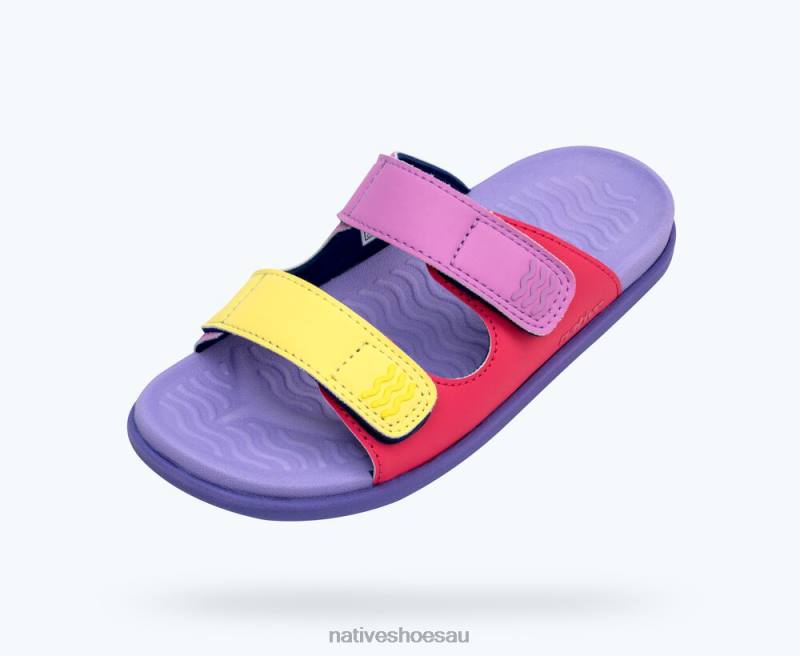 Footwear Native Shoes Frankie Sugarlite Junior Dazzle Pink/ Healing Purple/ Haze Purple/ Morning Winterberry Strap Kids 4DD091