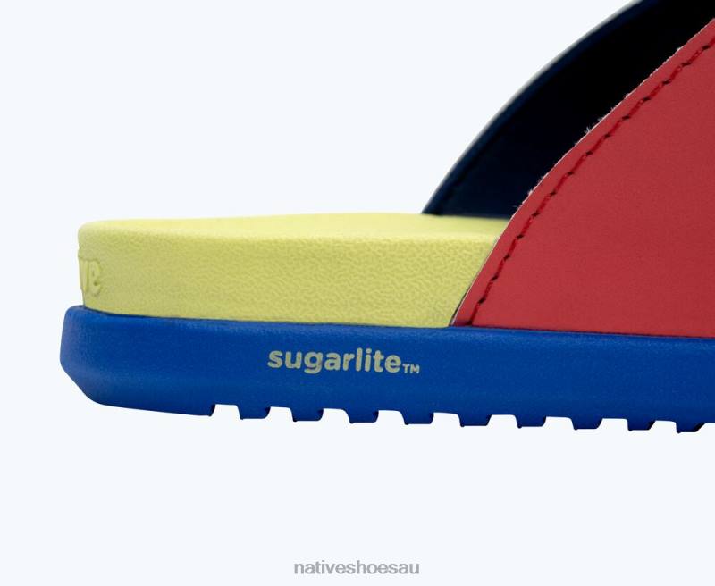 Footwear Native Shoes Frankie Sugarlite Junior Resting Blue/ Celery Green/ UV Blue/ UV Hyper Strap Kids 4DD086