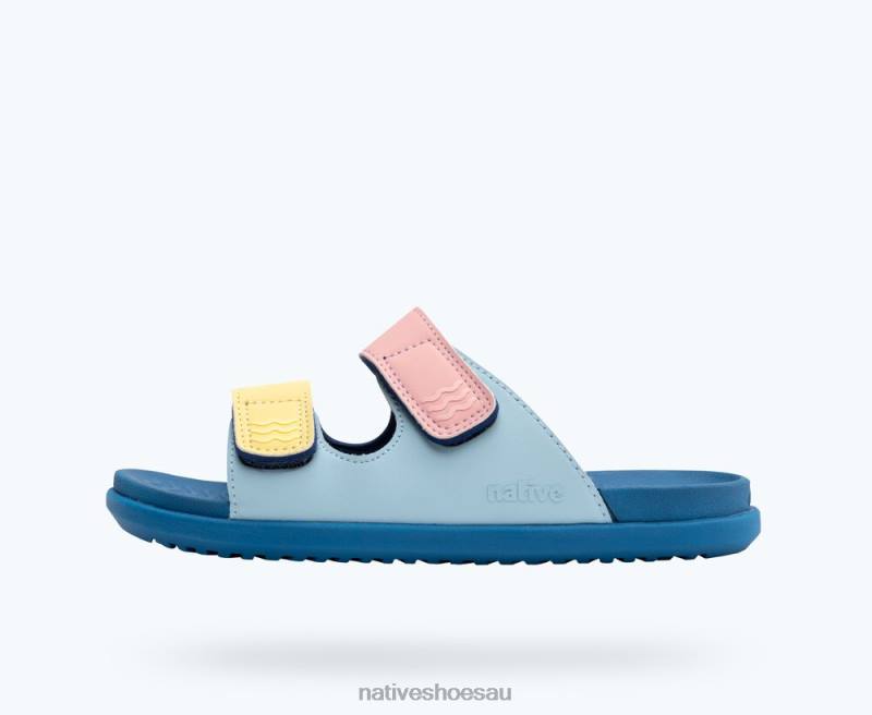 Footwear Native Shoes Frankie Sugarlite Junior Sky Blue/ Vallarta Blue/ Princess Gone Bananas Straps Kids 4DD090