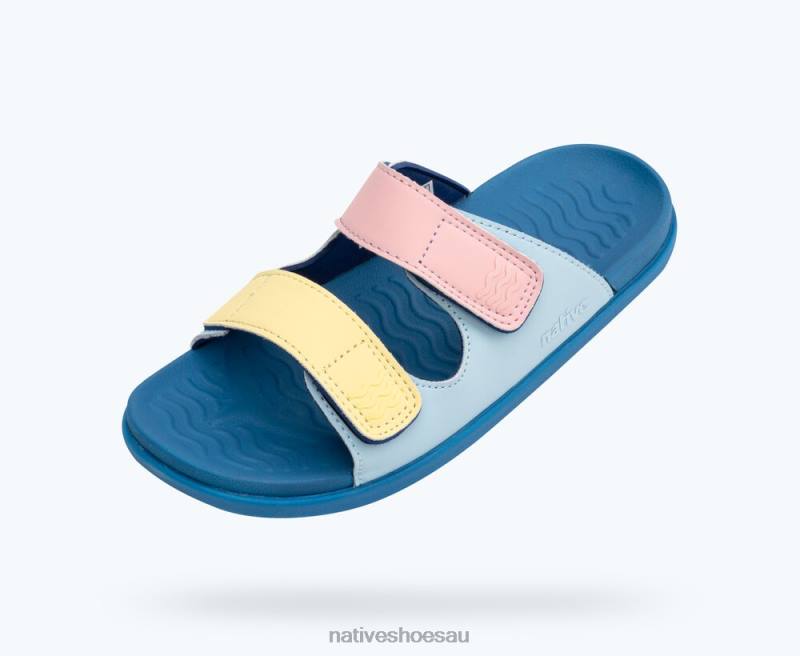 Footwear Native Shoes Frankie Sugarlite Junior Sky Blue/ Vallarta Blue/ Princess Gone Bananas Straps Kids 4DD090