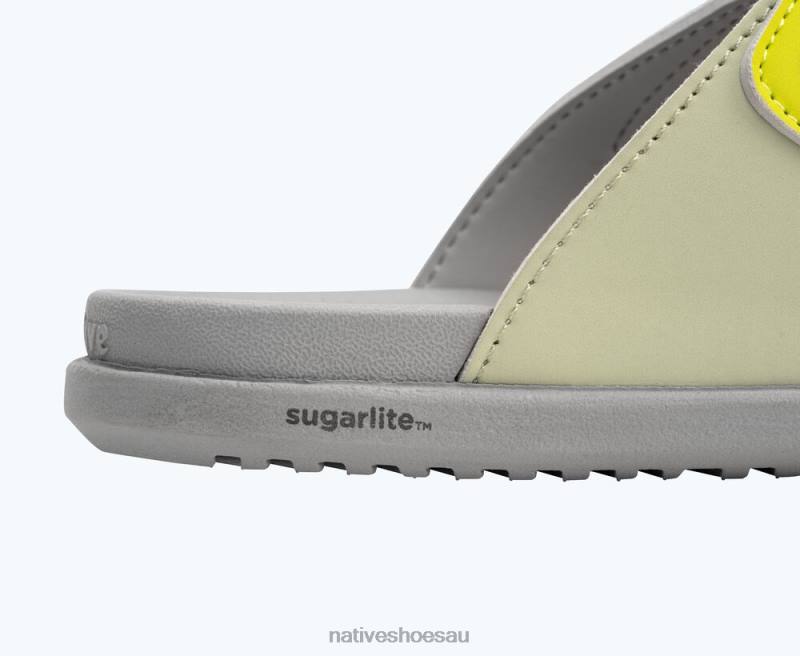 Footwear Native Shoes Frankie Sugarlite Junior Tea Green/ Pigeon Grey/ Chartreuse Trip Straps Kids 4DD094