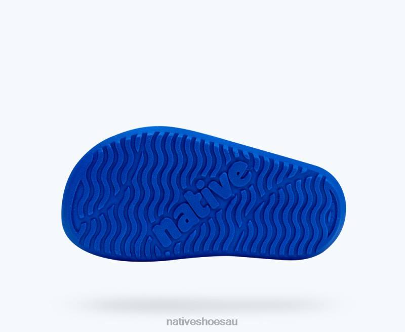 Footwear Native Shoes Frankie Sugarlite Resting Blue/ Celery Green/ UV Blue/ UV Hyper Strap Kids 4DD085