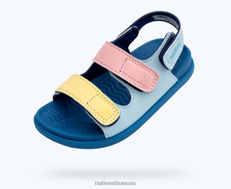 Footwear Native Shoes Frankie Sugarlite Sky Blue/ Vallarta Blue/ Princess Gone Bananas Straps Kids 4DD0102