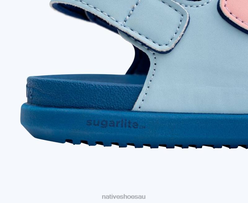 Footwear Native Shoes Frankie Sugarlite Sky Blue/ Vallarta Blue/ Princess Gone Bananas Straps Kids 4DD0102
