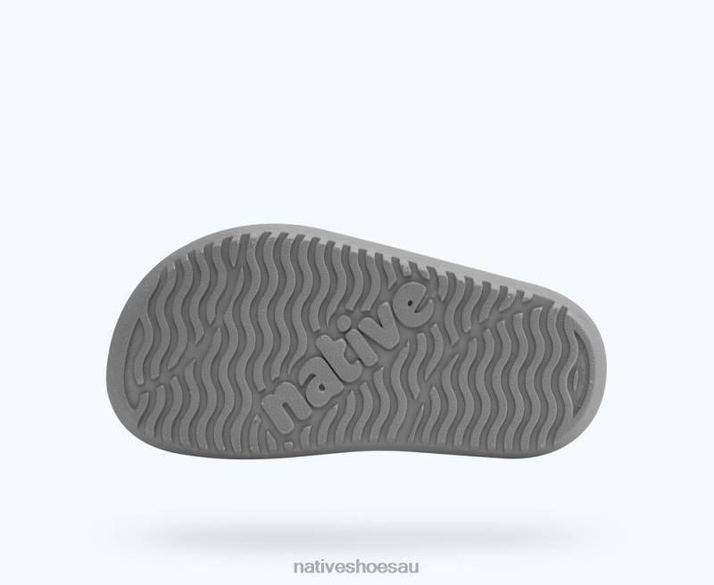 Footwear Native Shoes Frankie Sugarlite Tea Green/ Pigeon Grey/ Chartreuse Trip Straps Kids 4DD095