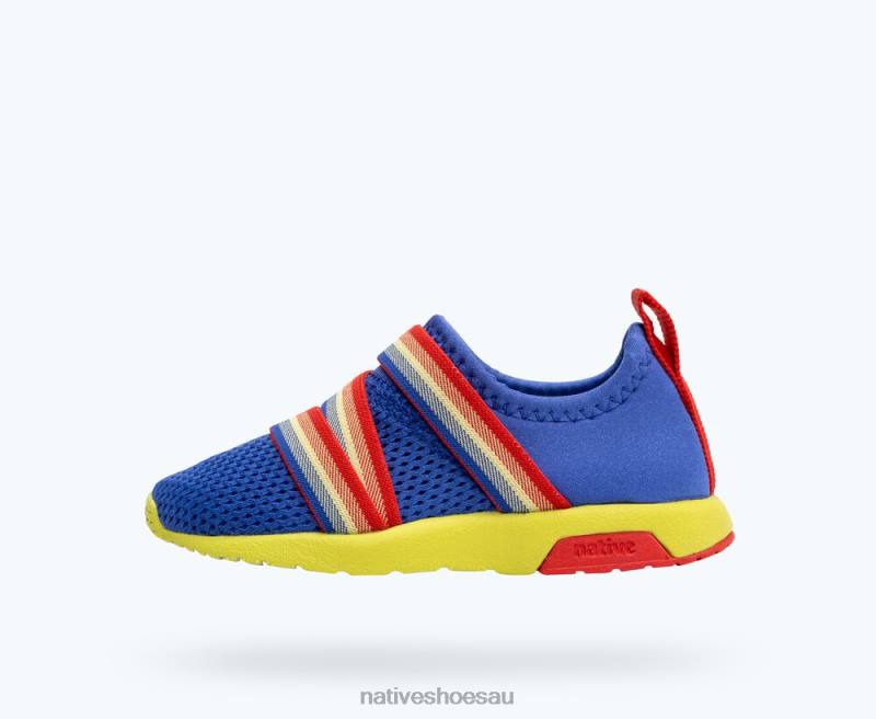 Footwear Native Shoes Phoenix Sugarlite UV Blue/ Celery Green/ Hyper Red Kids 4DD0216