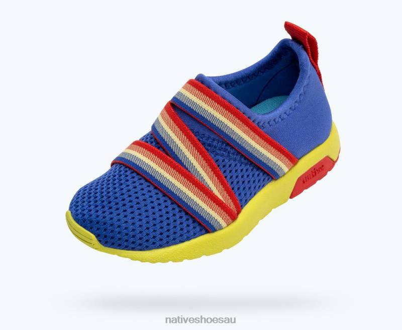 Footwear Native Shoes Phoenix Sugarlite UV Blue/ Celery Green/ Hyper Red Kids 4DD0216