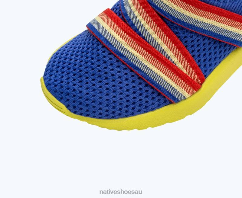 Footwear Native Shoes Phoenix Sugarlite UV Blue/ Celery Green/ Hyper Red Kids 4DD0216
