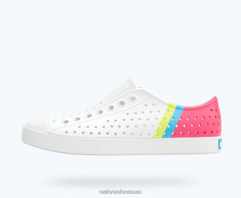 Footwear Native Shoes Jefferson Sugarlite Block Shell White/ Dazzle Maria Celery Block Men 4DD018