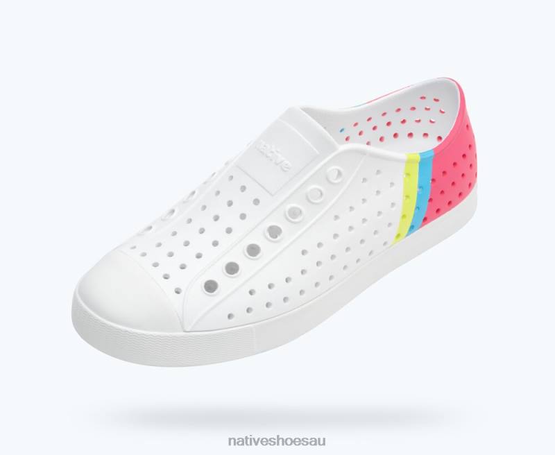 Footwear Native Shoes Jefferson Sugarlite Block Shell White/ Dazzle Maria Celery Block Men 4DD018