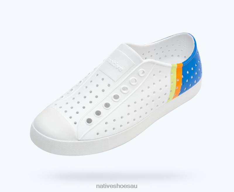 Footwear Native Shoes Jefferson Sugarlite Block Shell White/ UV City Celery Block Men 4DD058