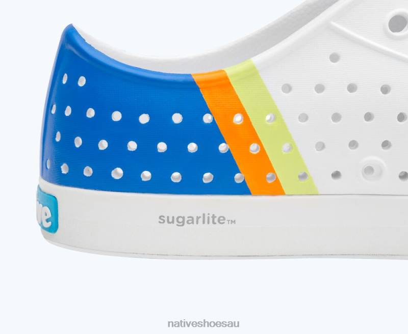 Footwear Native Shoes Jefferson Sugarlite Block Shell White/ UV City Celery Block Men 4DD058