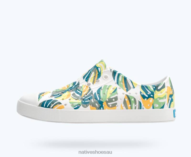 Footwear Native Shoes Jefferson Sugarlite Print Shell White/ Candy Foliage Men 4DD032