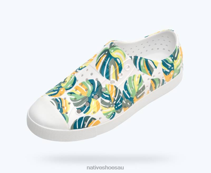 Footwear Native Shoes Jefferson Sugarlite Print Shell White/ Candy Foliage Men 4DD032