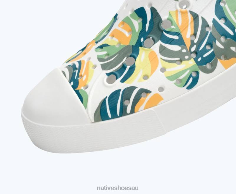 Footwear Native Shoes Jefferson Sugarlite Print Shell White/ Candy Foliage Men 4DD032
