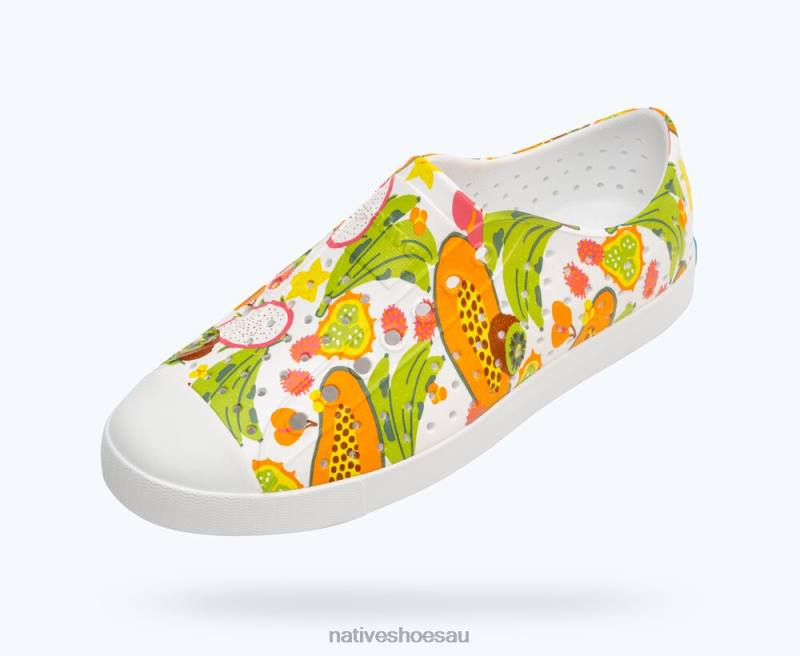 Footwear Native Shoes Jefferson Sugarlite Print Shell White/ Dazzle Tropic Fruits Men 4DD056