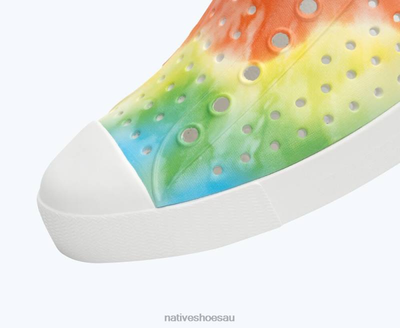 Footwear Native Shoes Jefferson Sugarlite Print Shell White/ Rainbow Tie Dye Men 4DD020