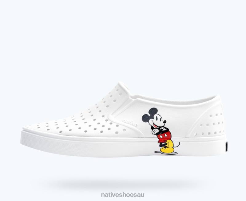 Footwear Native Shoes Miles Disney Print Shell White/ Standing Mickey Men 4DD072 - Click Image to Close