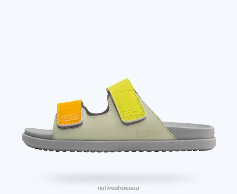 Footwear Native Shoes Frankie Sugarlite Tea Green/ Pigeon Grey/ Chartreuse Trip Straps Men 4DD04