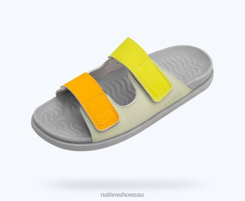 Footwear Native Shoes Frankie Sugarlite Tea Green/ Pigeon Grey/ Chartreuse Trip Straps Men 4DD04
