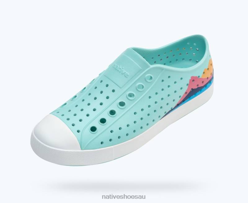 Footwear Native Shoes Jefferson Block Hydrangea Blue/ Coastal Blue/ Regatta Mountain Block Women 4DD075