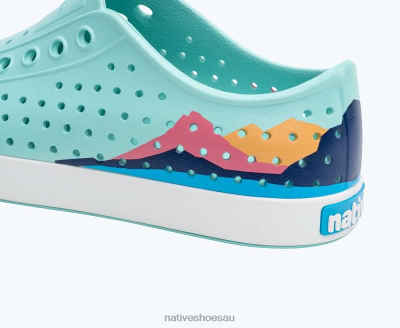 Footwear Native Shoes Jefferson Block Hydrangea Blue/ Coastal Blue/ Regatta Mountain Block Women 4DD075