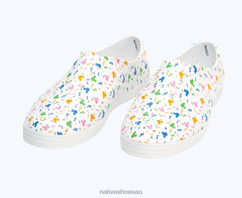Footwear Native Shoes Jericho Disney Print Shell White/ Pastel Rad Confetti Women 4DD082